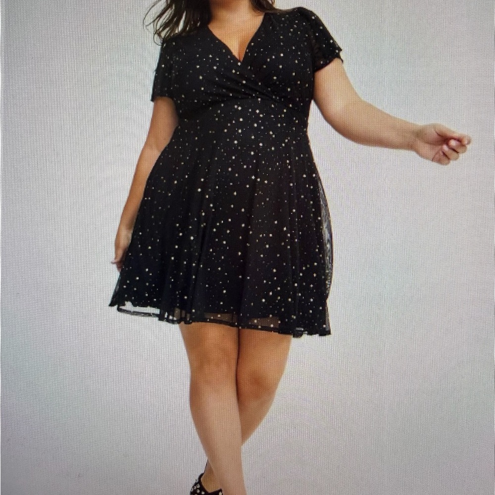 Torrid Black Starry Mini Dress